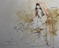 Moazzam Ali, 20 x 24 Inch, Watercolor on Paper, Figurative Painting, AC-MOZ-078